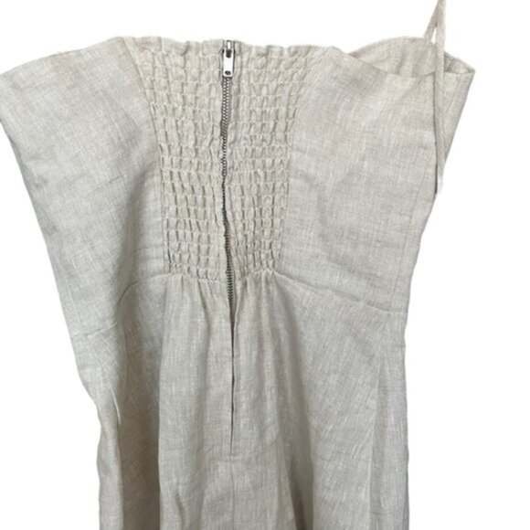 Reformation Joyce Linen Dress in Oatmeal Women Size 2 - Picture 5 of 10